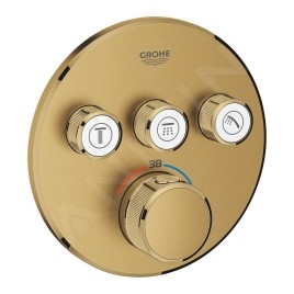 Grohe Grohtherm SmartControl - Mitigeur thermostatique encastré de douche, 3 sorties, Cool Sunrise brossé 29121GN0