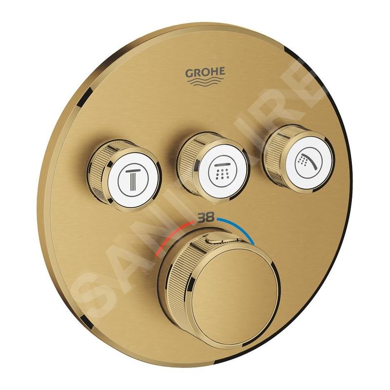 Grohe Grohtherm SmartControl - Mitigeur thermostatique encastré de douche, 3 sorties, Cool Sunrise brossé 29121GN0