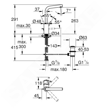 Grohe Concetto New - Mitigeur de lavabo avec vidage, chrome 23739002