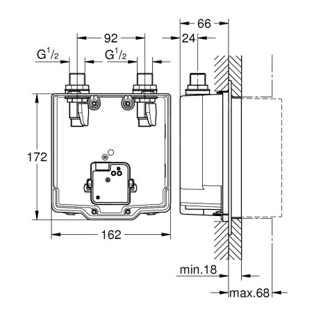 Grohe Corps d’encastrement - Set de pré-montage pour mitigeur électronique de lavabo 36339001
