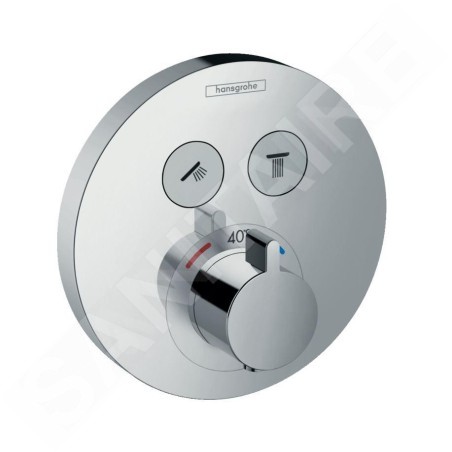 Hansgrohe Shower Select - Mitigeur thermostatique encastré pour 2 appareils, chrome 15743000