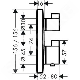 Hansgrohe Ecostat Square - Robinet thermostatique encastré avec 2 fonctions, bronze brossé 15714140