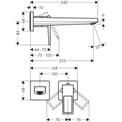 Hansgrohe Metropol - Mitigeur de lavabo encastré, 2 trous, chrome 32526000