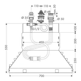 Hansgrohe Corps d’encastrement - Corps d’encastrement trois trous à monter sur bord de baignoire 13437180