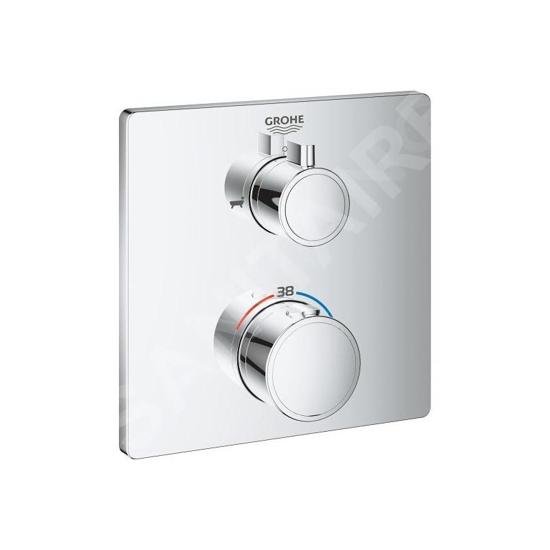 Grohe Grohtherm - Mitigeur thermostatique de baignoire encastré pour 2 sorties, chrome 24080000