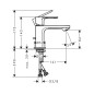 Hansgrohe Rebris S - Mitigeur de lavabo avec vidage, CoolStart, EcoSmart, chrome 72586000