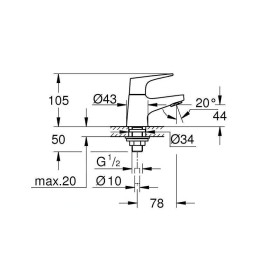 Grohe Start Flow - Robinet de lavabo, chrome 20577000