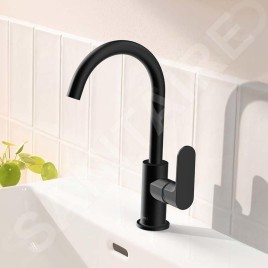 Hansgrohe Rebris S - Mitigeur de lavabo avec vidage et bec orientable, noir mat 72536670
