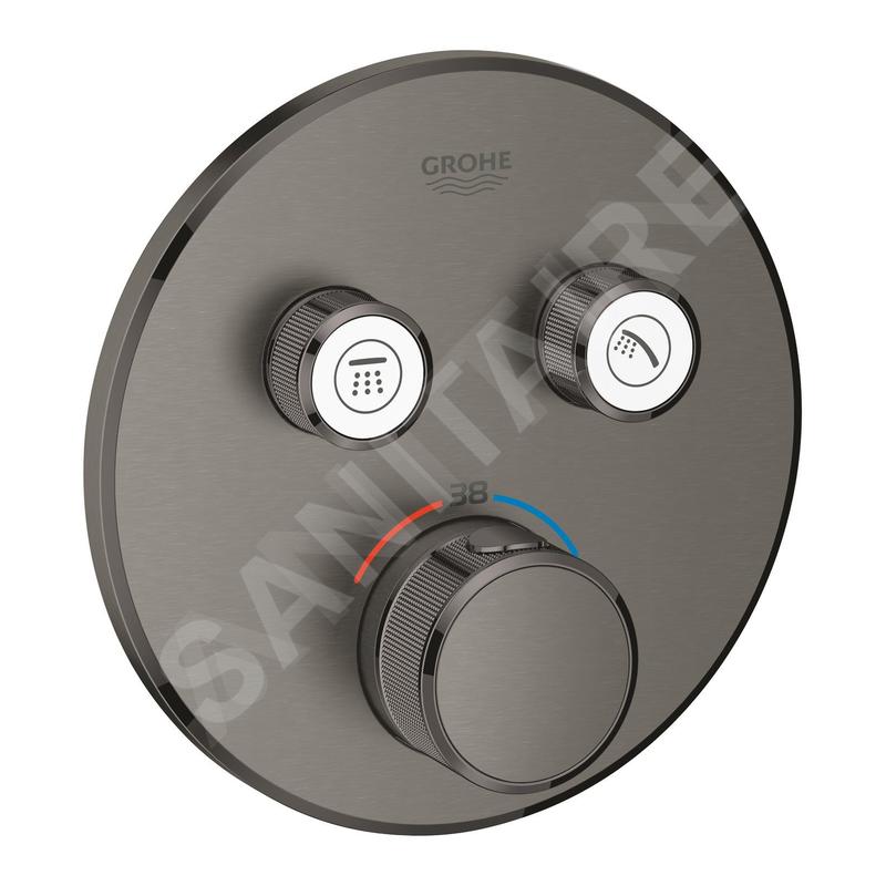 Grohe Grohtherm SmartControl - Mitigeur thermostatique encastré de douche, 2 sorties, Hard Graphite brossé 29119AL0 Grohe Grohtherm SmartControl - Mitigeur thermostatique encastré de douche, 2 sorties, Hard Graphite brossé 29119AL0