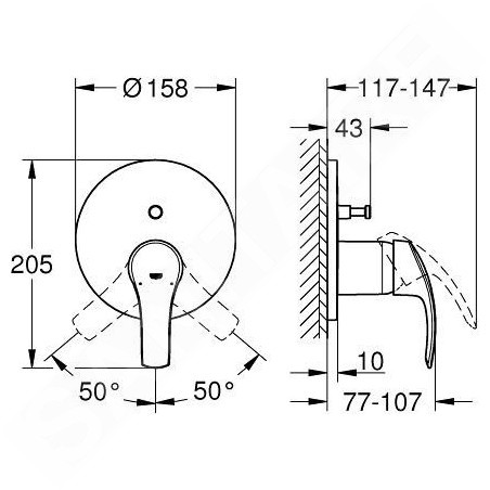Grohe Eurosmart - Mitigeur encastrable pour 2 sorties, chrome 24043002