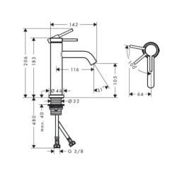 Hansgrohe Tecturis S - Mitigeur de lavabo, CoolStart, EcoSmart, bronze brossé 73317140