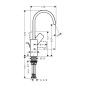 Hansgrohe Vivenis - Mitigeur de lavabo 210, avec vidage et bec rotatif, EcoSmart, noir mat 75030670