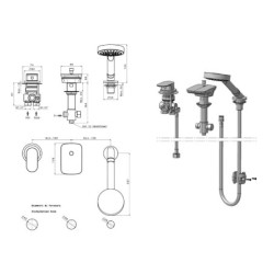 Sapho Robinetterie - Mitigeur GLAM pour le bord de baignoire, installation à 3 trous, chrome GLAMTECH3