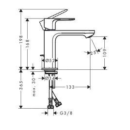 Hansgrohe Rebris S - Mitigeur de lavabo avec vidage, CoolStart, chrome 72527000