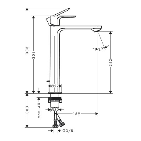 Hansgrohe Rebris S - Mitigeur de vasque, avec vidage, CoolStart, EcoSmart, chrome 72590000