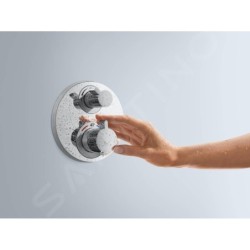 Hansgrohe Ecostat S - Mitigeur thermostatique encastré de douche avec vanne d’arrêt, chrome 15757000