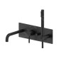 Paffoni Light - Mitigeur de baignoire encastré avec corps d’encastrement et accessoires, noir mat LIG001NO