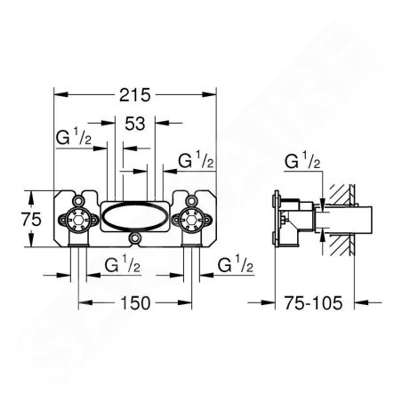 Grohe Grohtherm SmartControl - Corps encastré pour combinaison/version murale 26449000