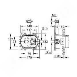 Grohe Rainshower SmartControl - Corps encastré 360 de montage pour douche de tête Rainshower 26264001