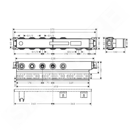Hansgrohe Corps d’encastrement - Corps d’encastrement RainsSelect pour 4 sorties 15312180