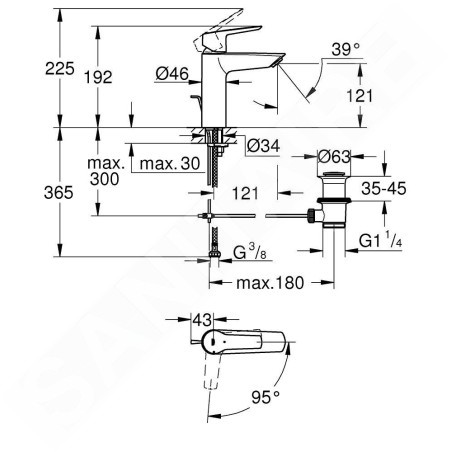 Grohe QuickFix Start - Mitigeur de lavabo avec vidage, démarrage à froid, chrome 23552002