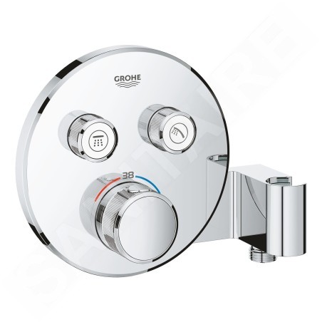 Grohe Grohtherm SmartControl - Mitigeur thermostatique encastré de douche, 2 sorties avec support de douche, chrome 29120000