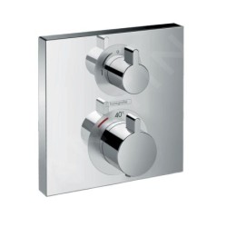 Hansgrohe Ecostat Square - Mitigeur thermostatique encastré avec vanne d’arrêt, chrome 15712000