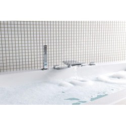 Sapho Robinetterie - Bec déverseur sur bord de baignoire, largeur 130 mm, chrome BD31451