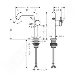 Hansgrohe Tecturis S - Mitigeur de lavabo avec vidage Push-Open, CoolStart, EcoSmart, bronze brossé 73342140
