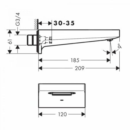 Hansgrohe Metropol - Bec de baignoire, chrome 32543000