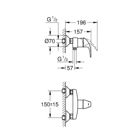 Grohe Start Curve - Mitigeur de douche chrome 23767000