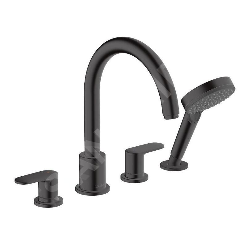 Hansgrohe Vernis Blend - Mitigeur sur le bord de baignoire, installation 4 trous, noir mat 71456670