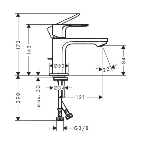 Hansgrohe Rebris S - Mitigeur de lavabo avec vidage, CoolStart, chrome 72584000