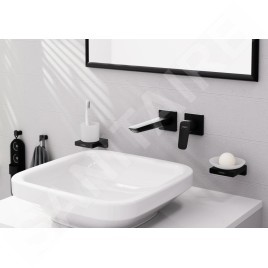 Hansgrohe Logis - Mitigeur de lavabo encastré, avec vidage, installation à 2 trous, EcoSmart, noir mat 71256670