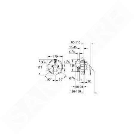 Grohe Eurosmart Cosmopolitan - Mitigeur de baignoire encastré, chrome 32879000
