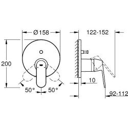 Grohe Eurosmart Cosmopolitan - Mitigeur encastrable pour 2 sorties, chrome 24045000