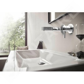 Hansgrohe Finoris - Mitigeur de lavabo encastré, installation 2 trous, EcoSmart, chrome 76051000
