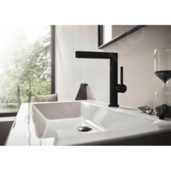 Hansgrohe Finoris - Mitigeur de lavabo 230, avec vidage Push-Open et  bec rotatif, noir mat 76060670