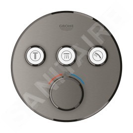 Grohe Grohtherm SmartControl - Mitigeur thermostatique encastré de douche, 3 sorties, Hard Graphite brossé 29121AL0