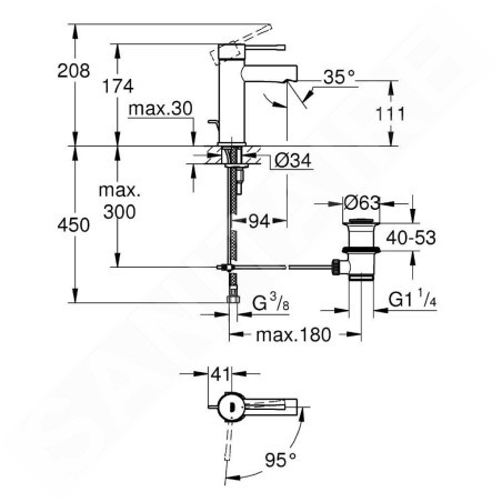 Grohe Essence - Mitigeur de lavabo S ES, chrome 23379001