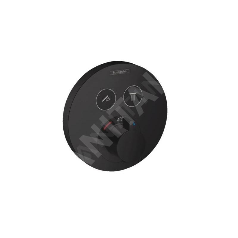 Hansgrohe Shower Select - Mitigeur thermostatique encastré pour 2 appareils, noir mat 15743670 Hansgrohe Shower Select - Mitigeur thermostatique encastré pour 2 appareils, noir mat 15743670