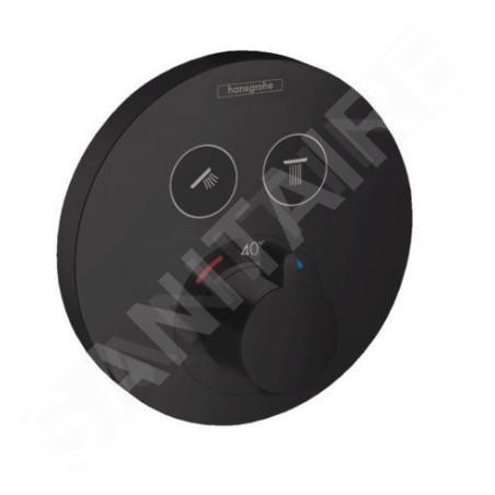 Hansgrohe Shower Select - Mitigeur thermostatique encastré pour 2 appareils, noir mat 15743670