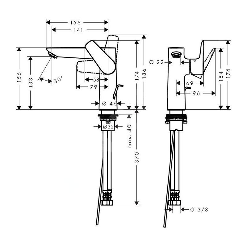 Hansgrohe Talis E - Mitigeur de lavabo 150 avec garniture de vidage à tirette, chrome 71754000