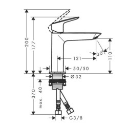 Hansgrohe Logis - Mitigeur de lavabo, EcoSmart, noir mat 71253670