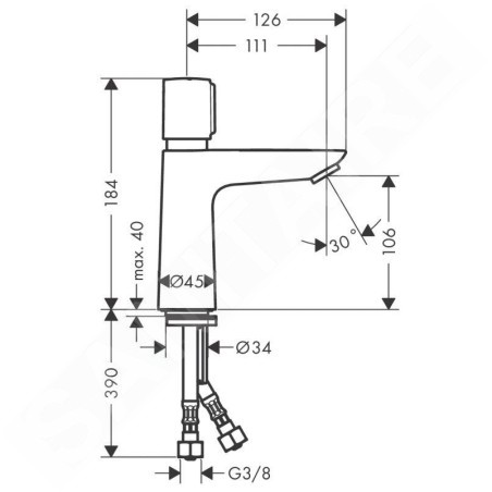 Hansgrohe Talis E - Mitigeur de lavabo avec fermeture automatique, EcoSmart, chrome 71718000