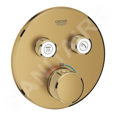 Grohe Grohtherm SmartControl - Mitigeur thermostatique de douche à encastrer, 2 sorties, Cool Sunrise brossé 29119GN0