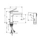 Hansgrohe Tecturis E - Mitigeur de lavabo avec vidage, CoolStart, EcoSmart, chrome 73018000