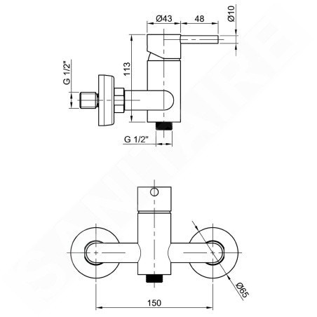 Sapho Minimal - Mitigeur de douche, inox MI011