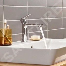 Hansgrohe Rebris E - Mitigeur de lavabo avec vidage, CoolStart, EcoSmart, chrome 72589000