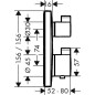 Hansgrohe Ecostat Square - Robinet thermostatique encastré avec 2 fonctions, noir chromé brossé 15714340